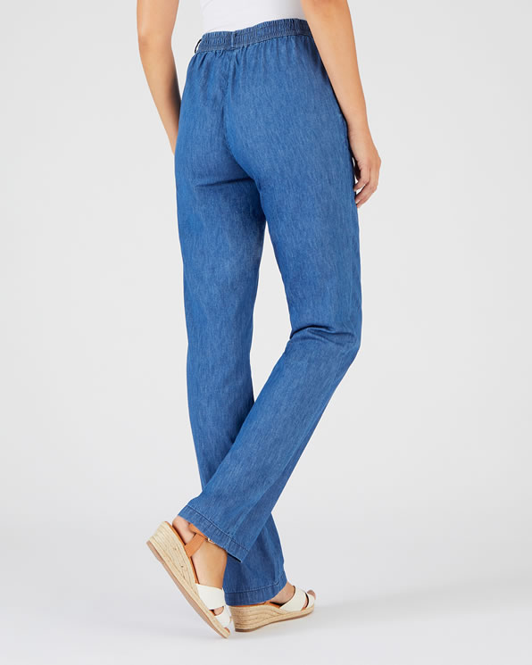 Pantalon tissu chambray