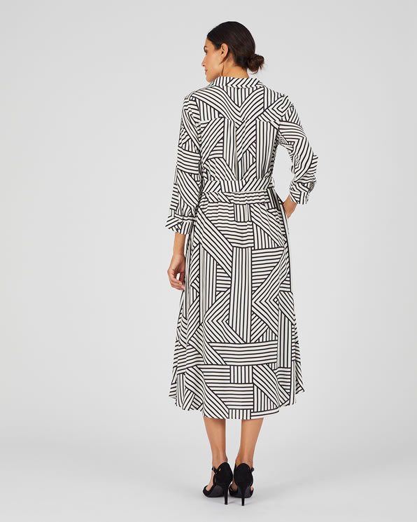 Crêpe jurk met grafische print