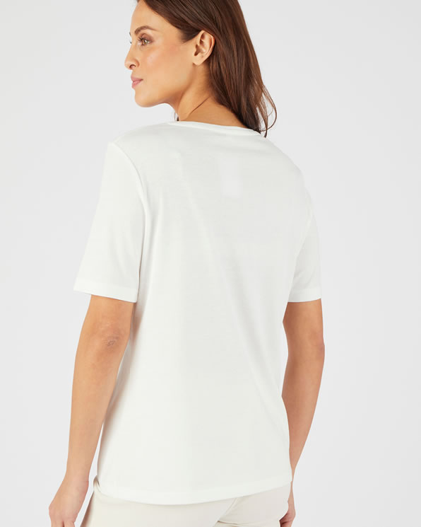 T-shirt motif ton sur ton pailleté