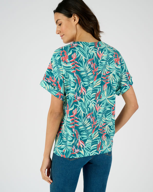 Climatyl vloeiende top, effen of tropische stijl