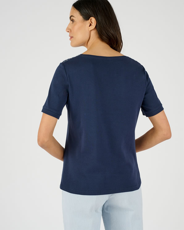 T-shirt met Tunesische kraag