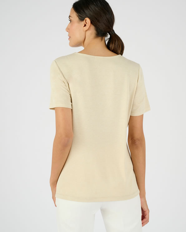 T-shirt van glanzend tricot