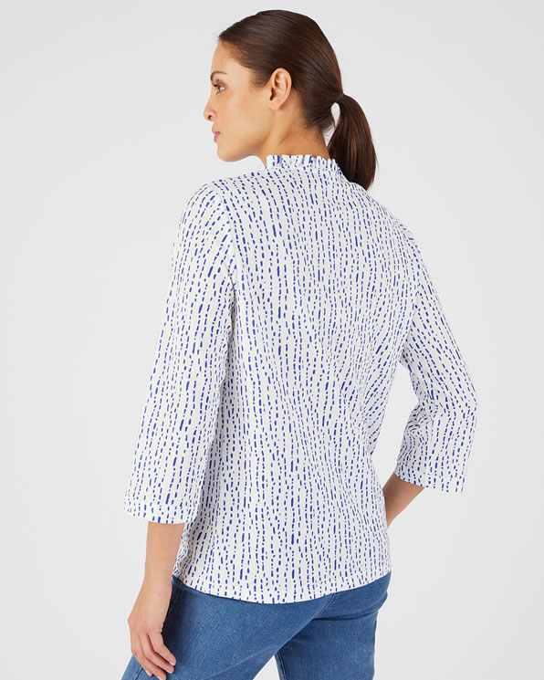 Gebreide top met print en reliëf