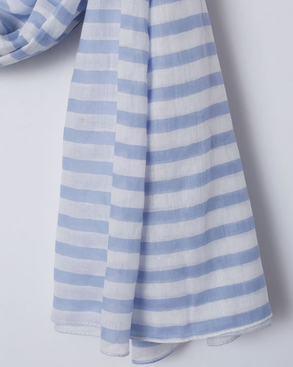 Foulard pur coton rayé