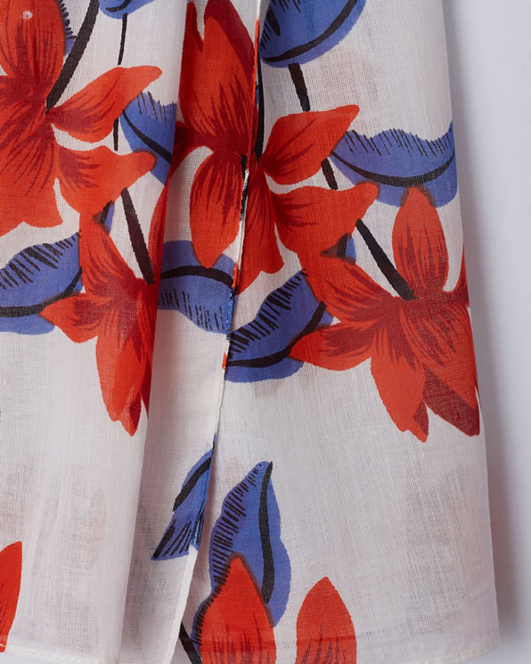 Foulard pur coton imprimé floral