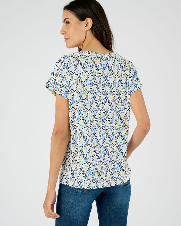 T-shirt met gevlamde botanische print