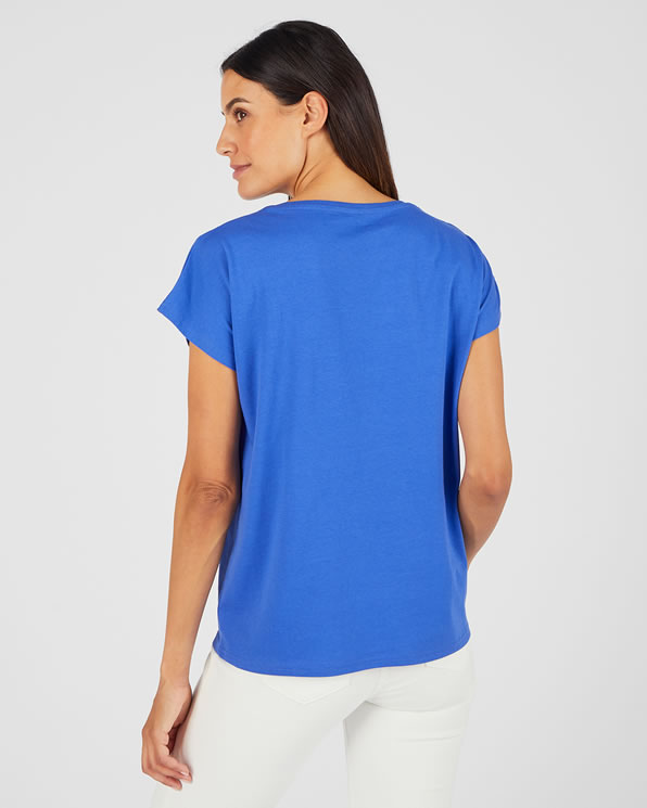 T-shirt met ton-sur-ton borduursel