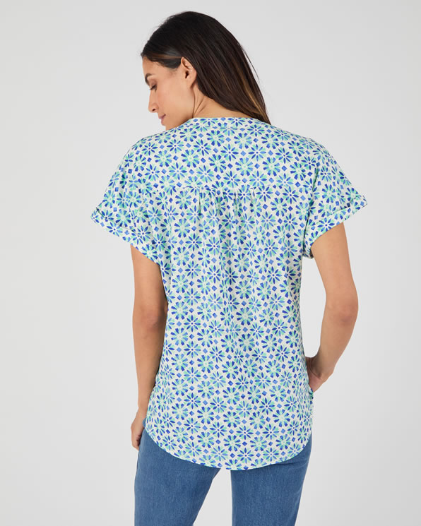 Climatyl geplooide blouse van zuivere viscose