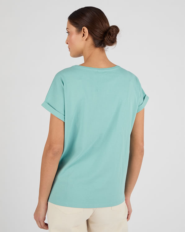 T-shirt bi-matière broderie anglaise