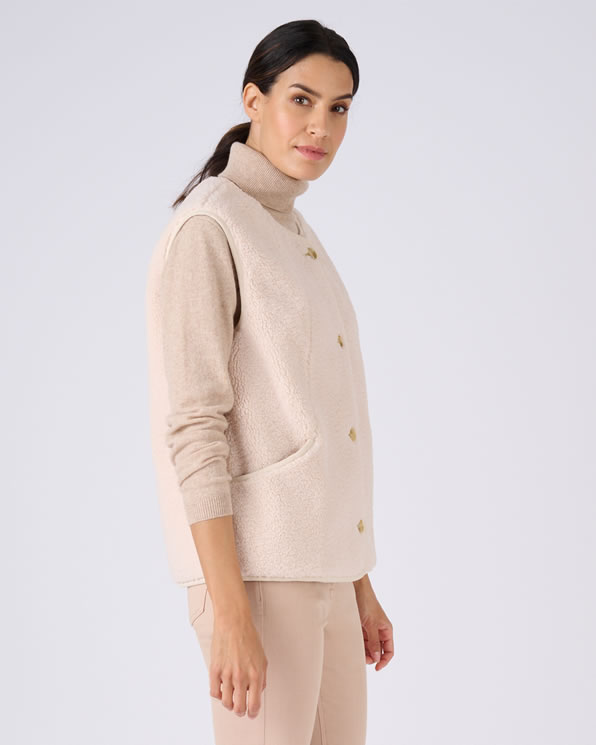 Veste sans manches maille moutonnée