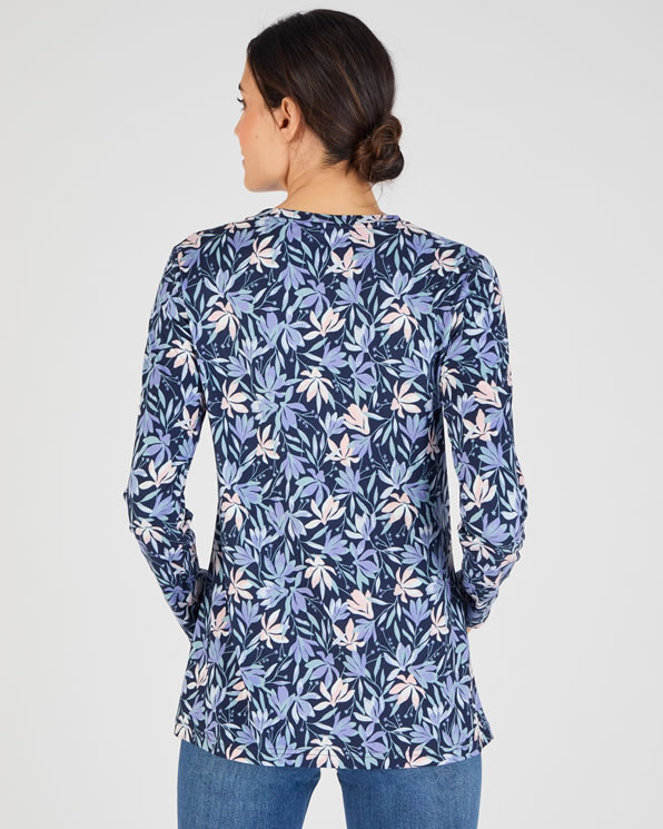 T-shirt maille chaude imprimé végétal