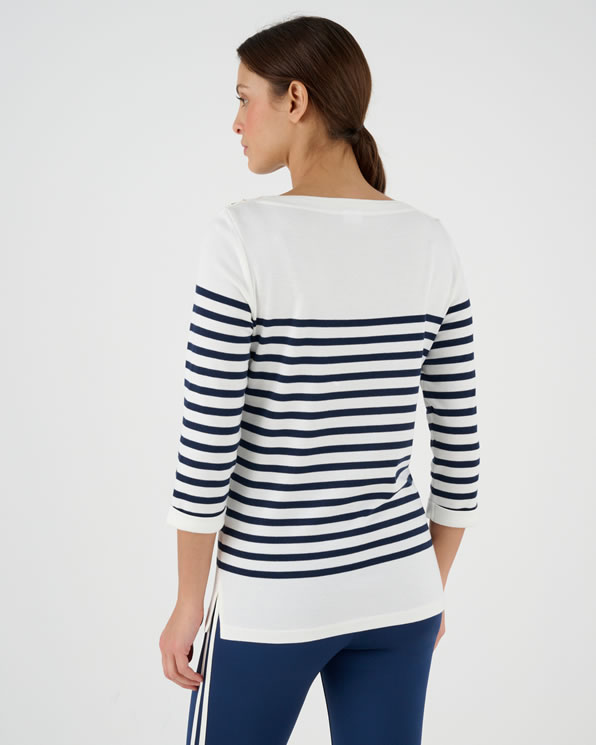 Effen of gestreept T-shirt met 3/4 mouwen