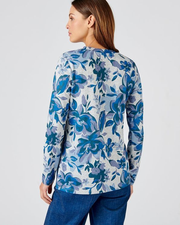 Warm T-shirt in geruwd tricot