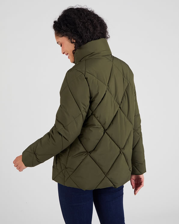 Thermolactyl parka met asymmetrische sluiting