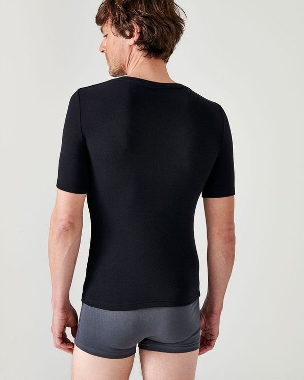 T-shirt met korte mouwen V-hals fijn geribd Thermolactyl Sensiti