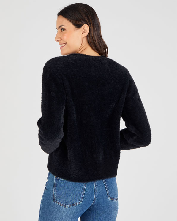 Harig gebreid vest