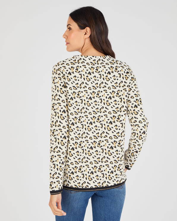 Sweatshirt van jacquardtricot met dierenprint