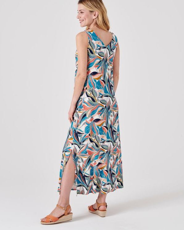 Lange jurk in stretchtricot