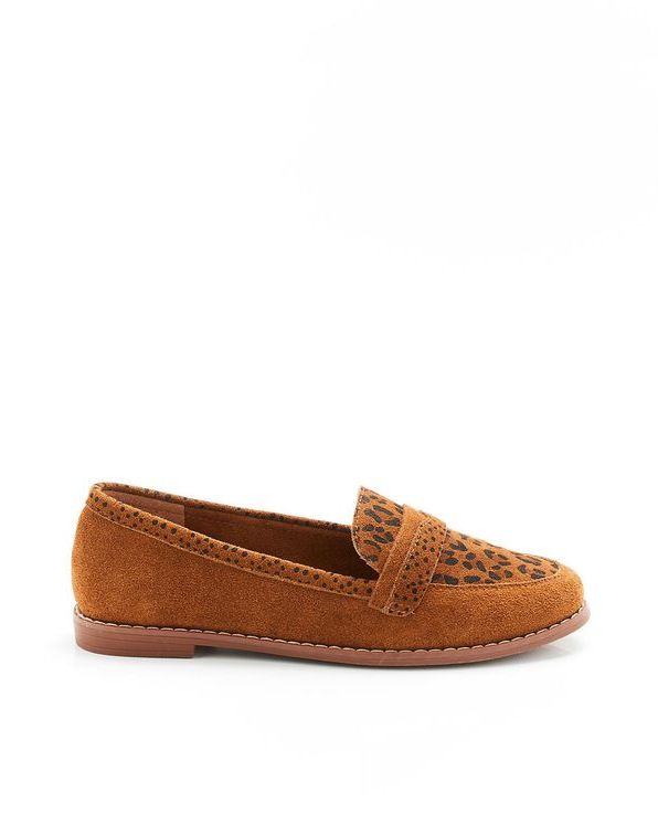 Mocassins croûte de cuir vachette fantaisie