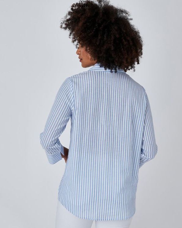 Blouse rayée et fils métallisés
