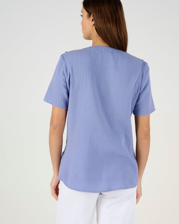 Blouse met volants in tetrastof