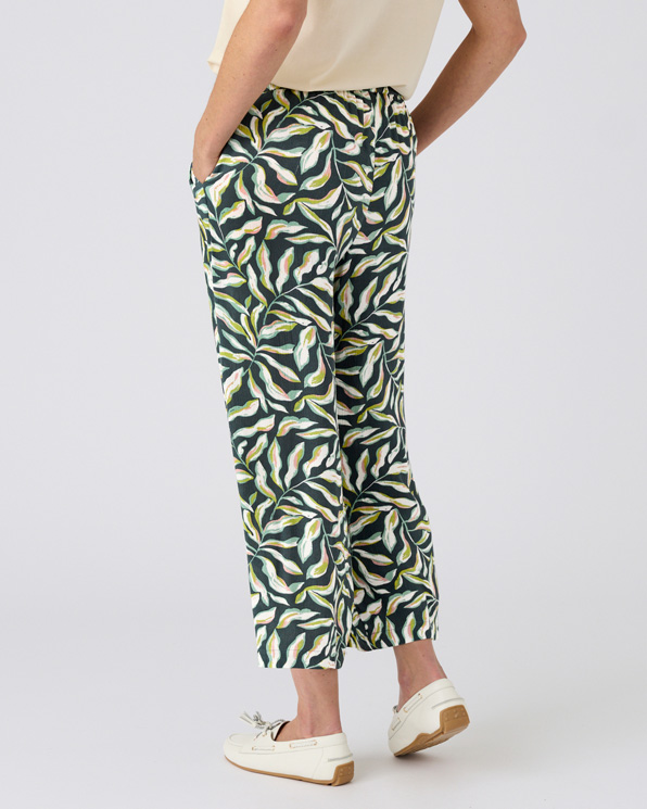 Capri broek crêpe print pull-on