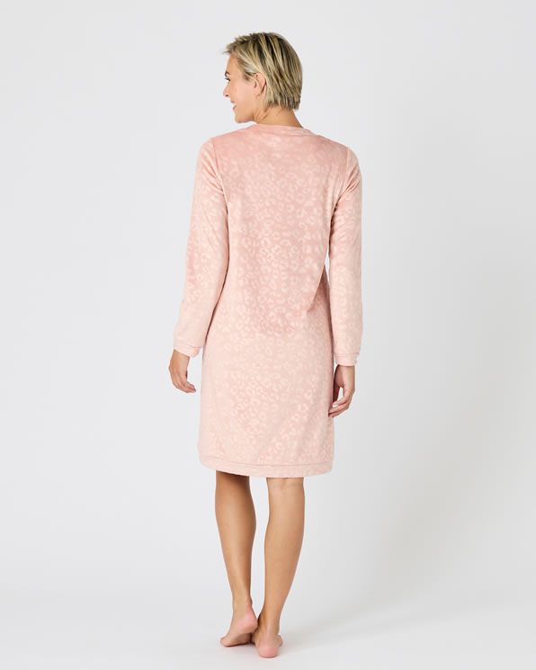 Nachthemd velours reliëf met Thermolactyl-label