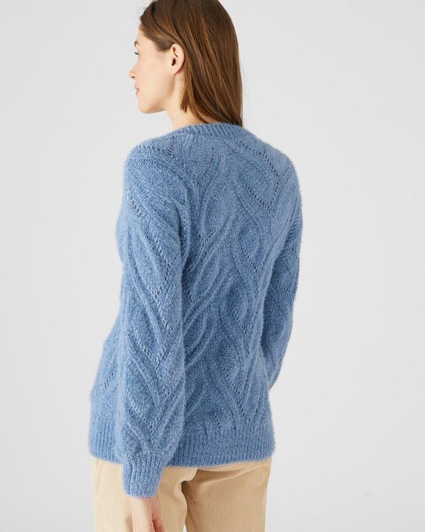 Pull maille poilue et fantaisie