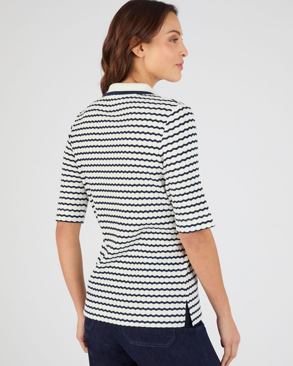 T-shirt pointillé, effen of gestreept