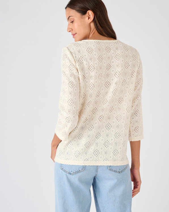 T-shirt maille jacquard texturée