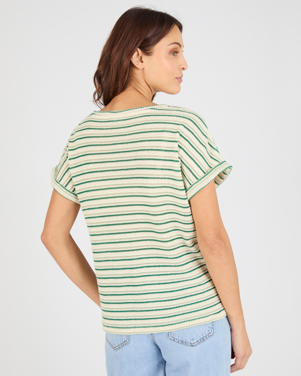 T-shirt maille jacquard rayée