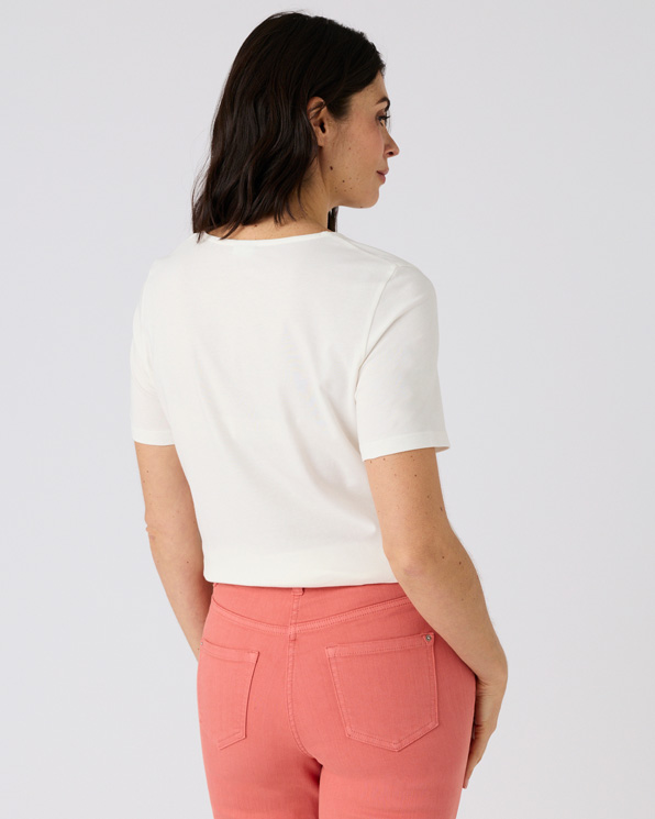 T-shirt jerseytricot geplaatst tropisch motief