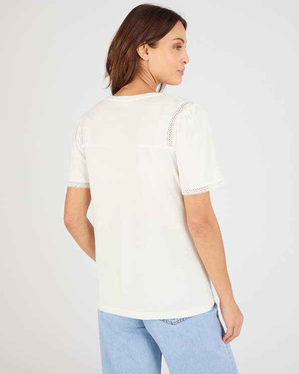 T-shirt détails dentelle