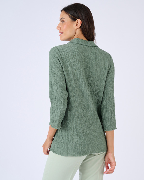 Overhemdblouse tricot reliëf
