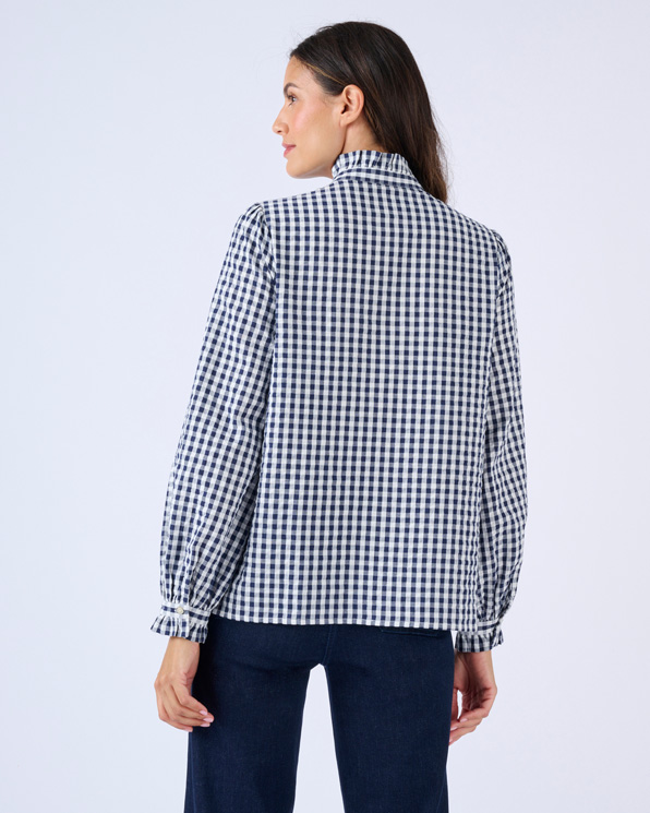 Chemisier effet gaufré à petits carreaux