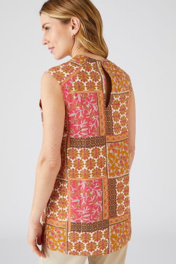 Gebloemde tuniek met patchwork