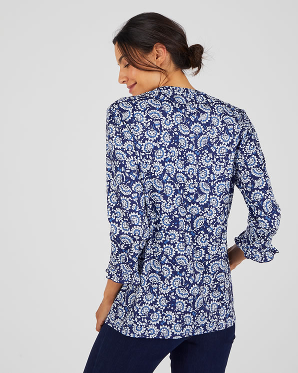 Chemisier maille chaude fleuri