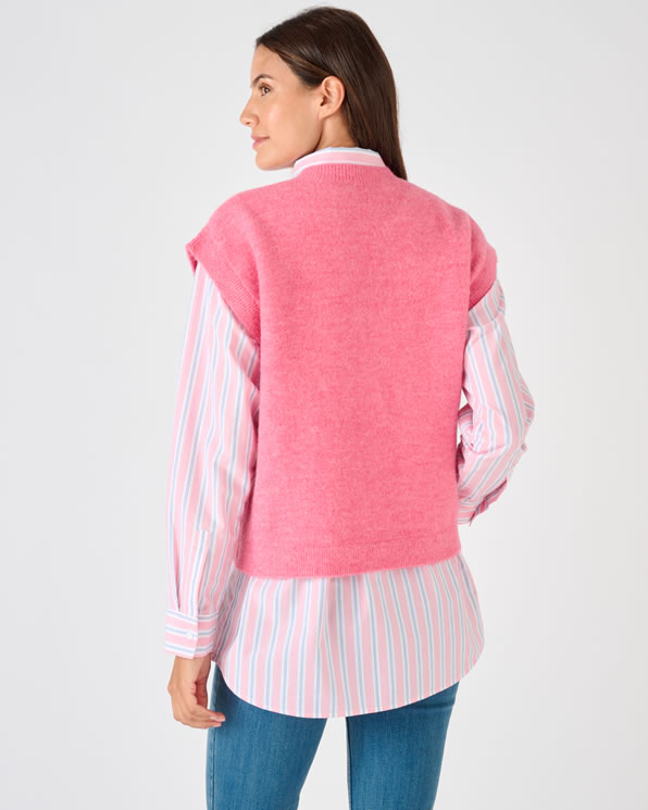 Pull sans manches toucher doux