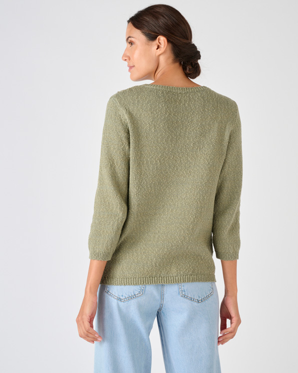 Pull maille ajourée pur coton