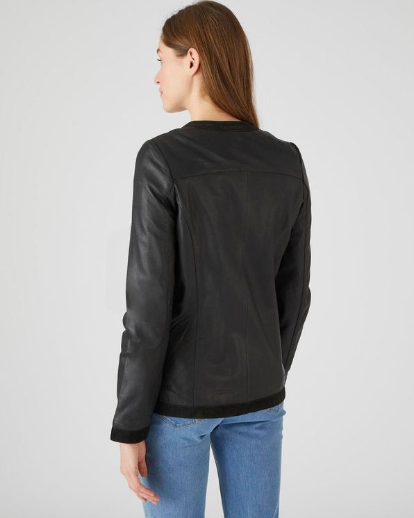 Veste zippée cuir mouton