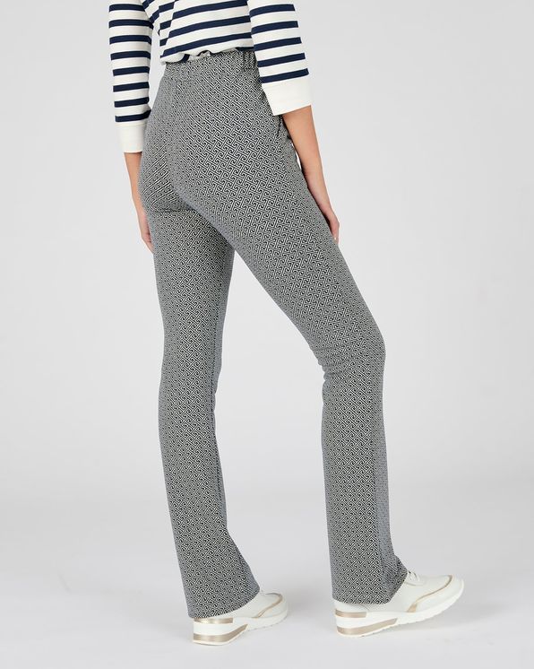 Pull-on broek, wijd model in jacquardtricot met stretch