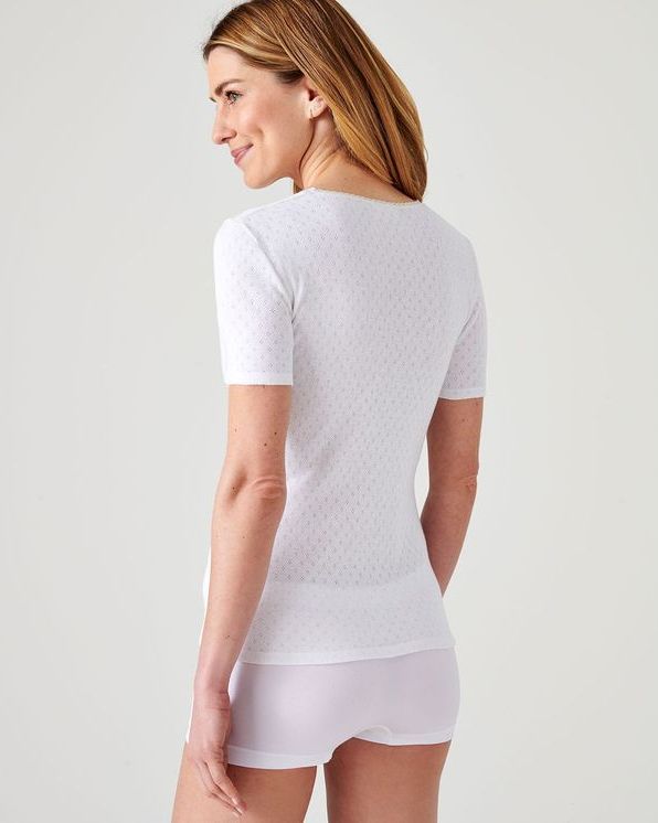 T-shirt met korte mouwen open gebreide Thermolactyl