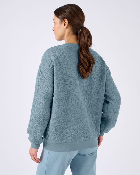 Sweat maille jacquard embossé