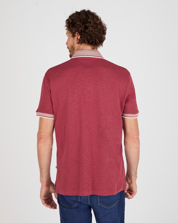 Poloshirt korte mouwen tricot reliëf