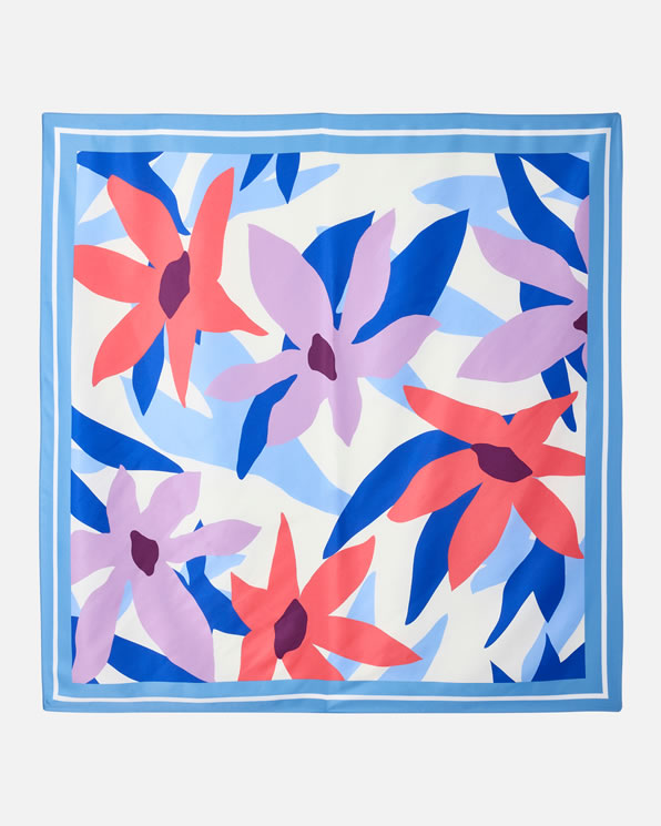 Foulard groot vierkant bloemmotief