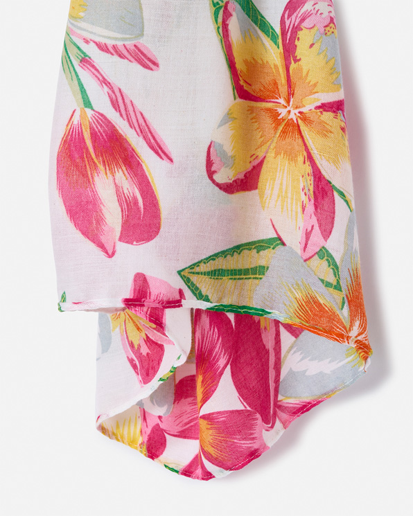 Foulard sjaal voile tropische bloemen.