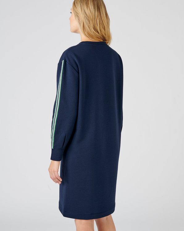 Robe sweat coton mélangé biais contrastant