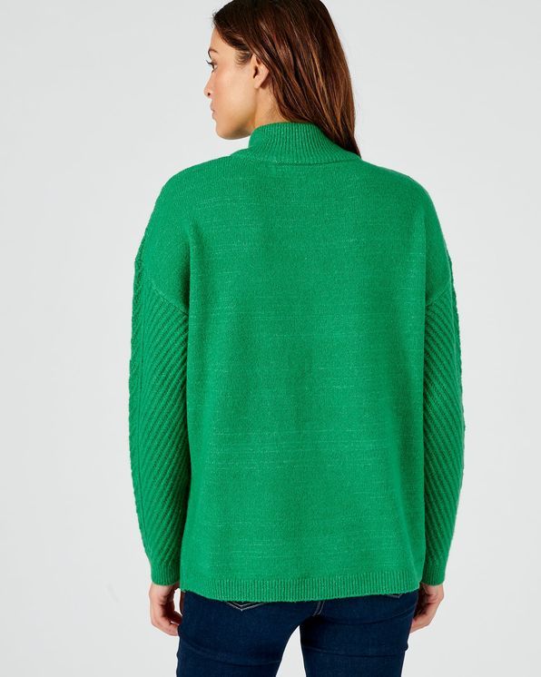 Pull met opstaande kraag in wolmix en Thermolactyl®