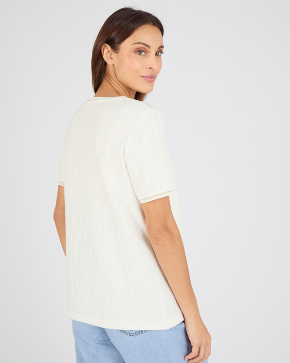 T-shirt jacquard tricot reliëf