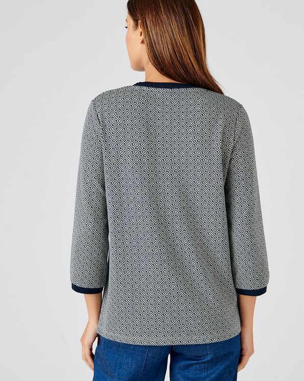 T-shirt in jacquardtricot met stretch